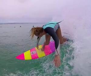 ellie doing some surfing