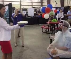a pie in the face