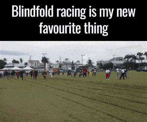 blindfolded racing