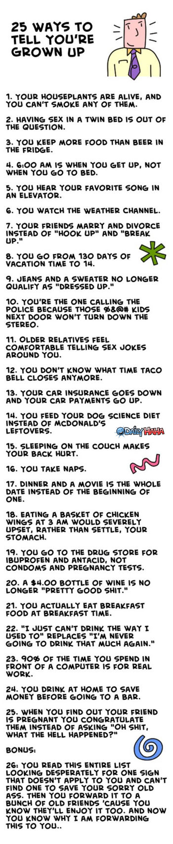 25 ways to tell your old