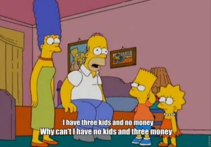 3 kids and no money funny picture