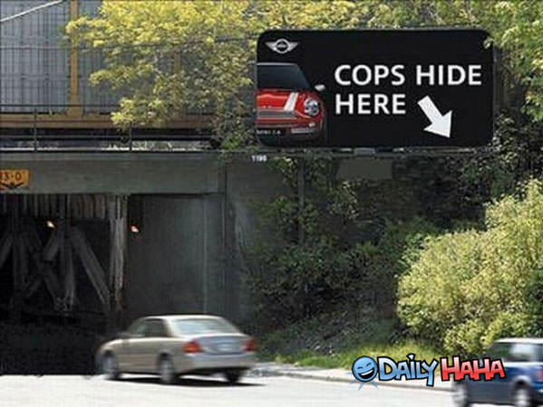 Cops Hiding Place funny picture