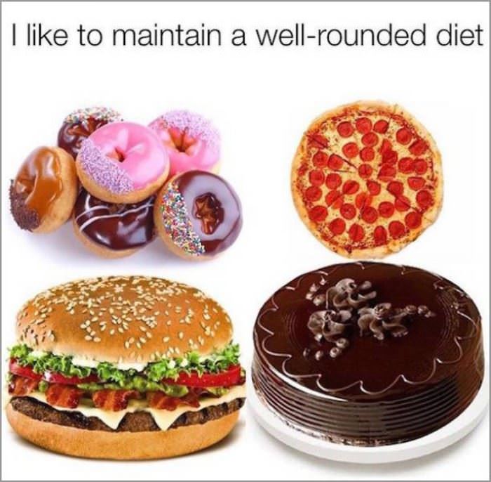 a well rounded diet funny picture