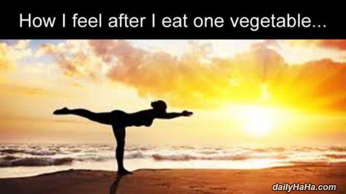 after i eat one vegetable funny picture