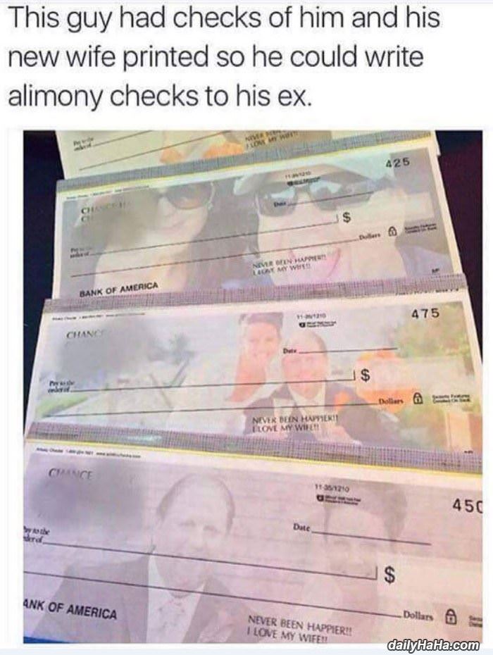 alimony checks funny picture