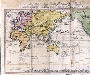 an old map of the world