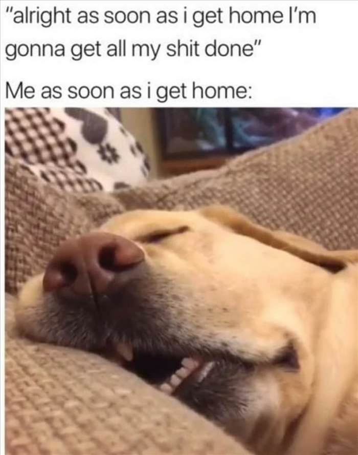 as soon as i get home