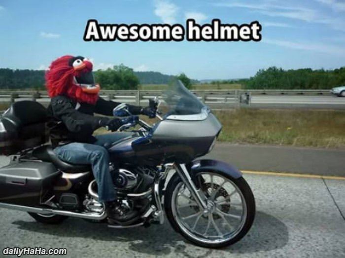 awesome helmet is awesome funny picture