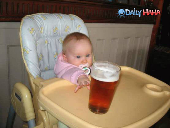 Baby wants beer