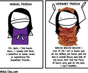 Normal VS Bacon funny picture