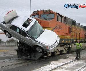 Beating the Train Never Works Funny Picture