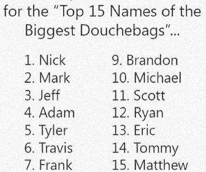 biggest douchebag names survey funny picture
