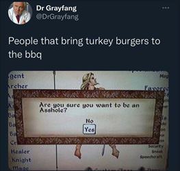 bringing turkey burgers