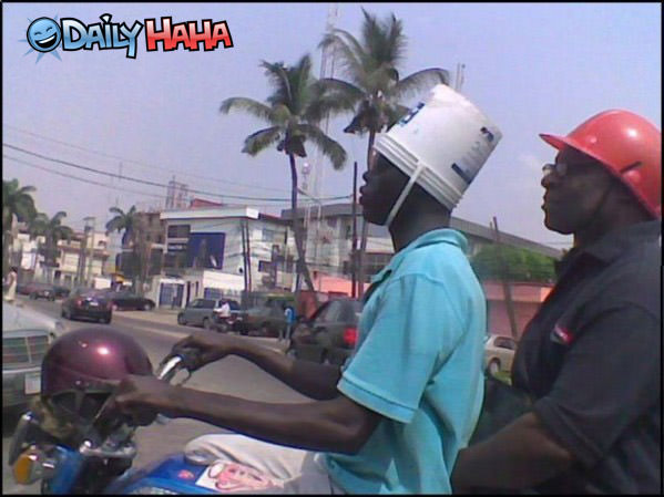 Bucket Helmet funny picture