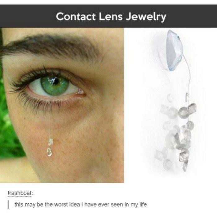 contact lens jewlery funny picture