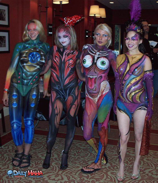 Four Women For 3D Body Paint