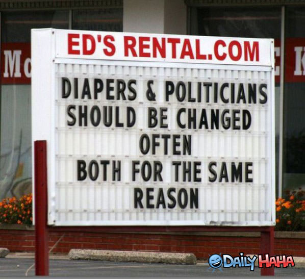 Diapers and Politicians funny picture