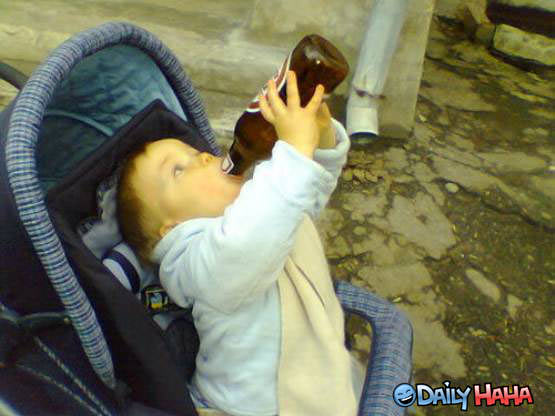 Baby Drinking Beer