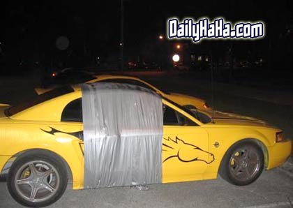 Image result for duct tape car door