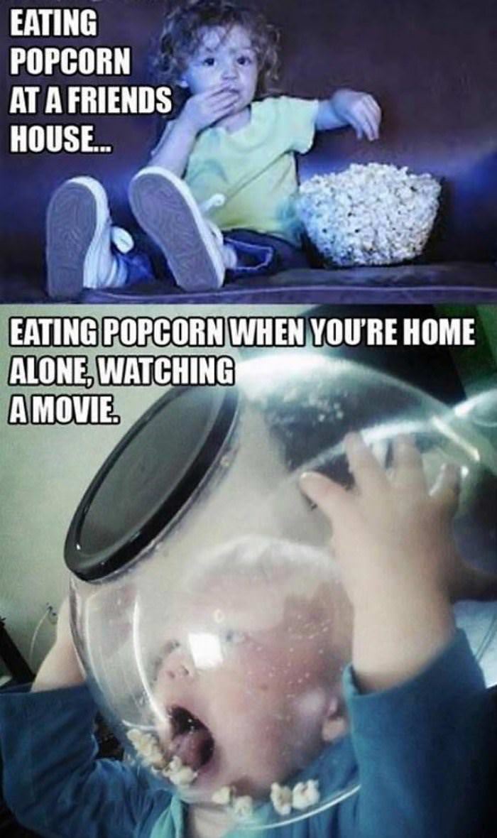 eating popcorn funny picture
