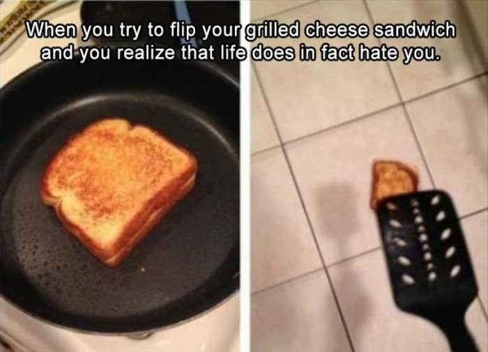 flipping your grilled cheese