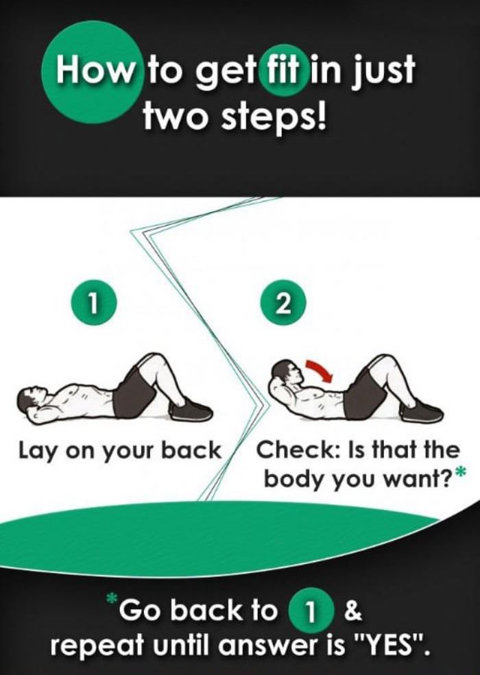 get fit in 2 steps funny picture