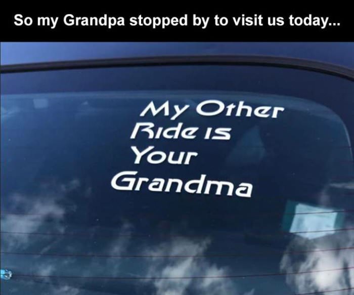 grandpa stopped over