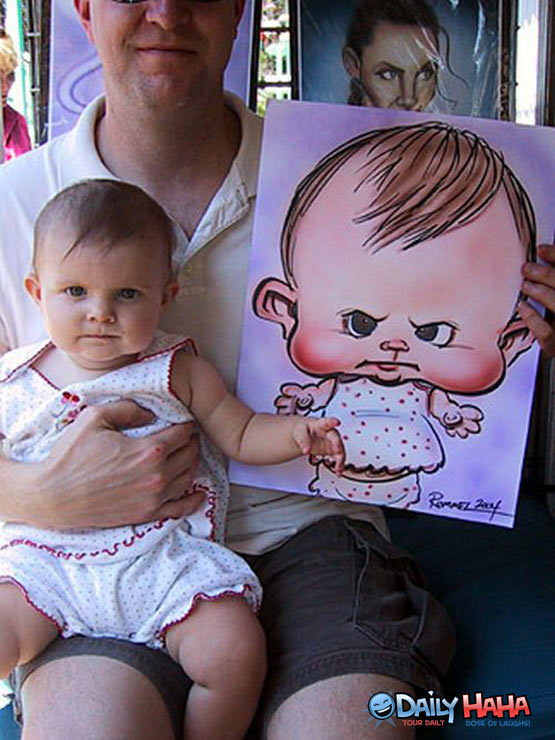 Pouting baby Caricature