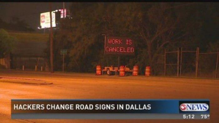 hackers change road sign funny picture