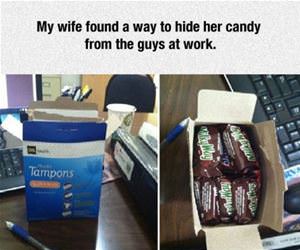 hiding candy at work funny picture