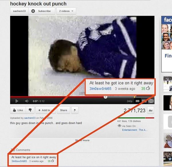 hockey knockout funny picture