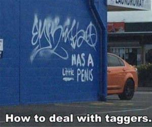 how to deal with taggers funny picture