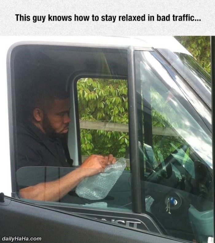 how to stay relaxed in traffic funny picture