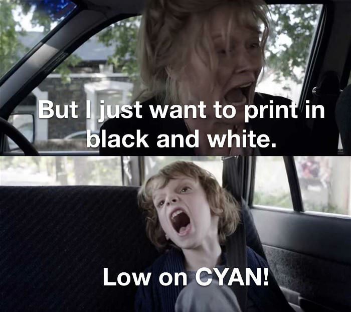i want to print black and white