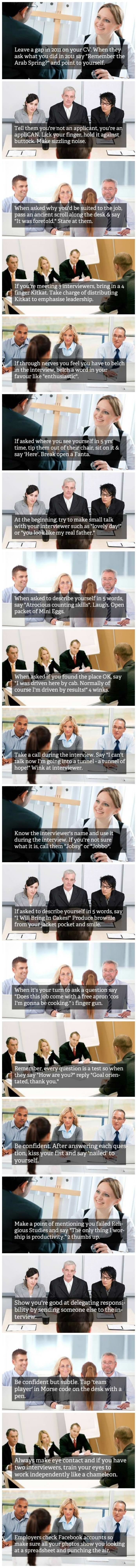 job interview pro tips funny picture