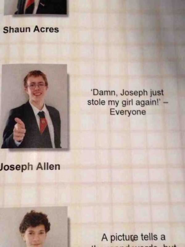 josephs yearbook quote funny picture