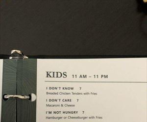 kids menu