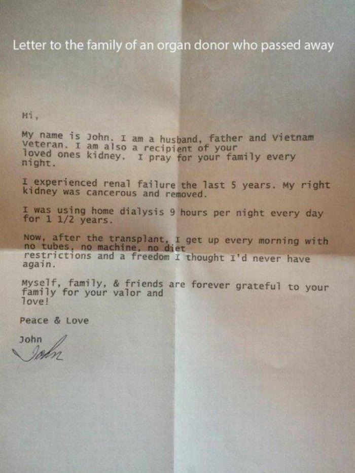 Letter To An Organ Donor