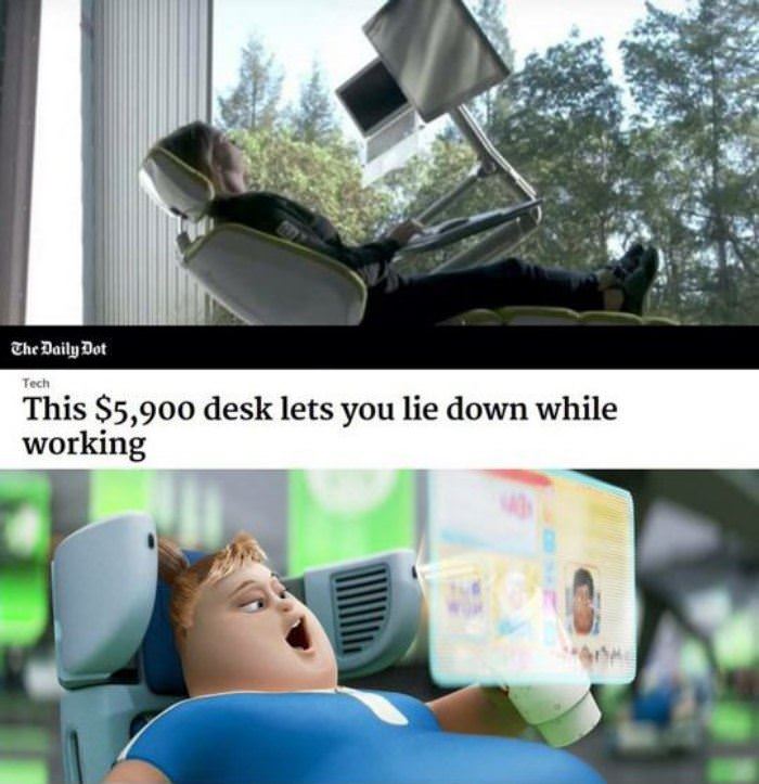 lie down while working funny picture