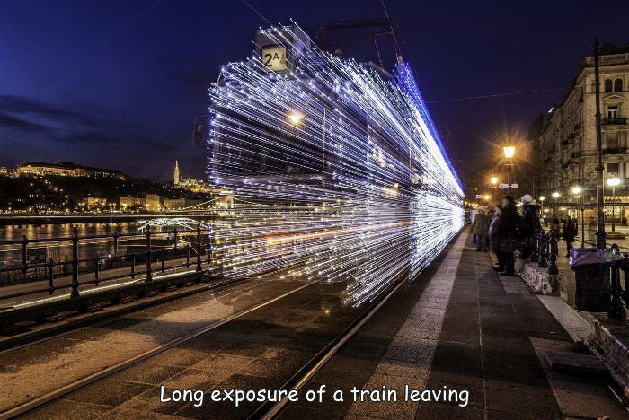 long exposure of train leaving