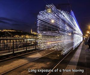 long exposure of train leaving