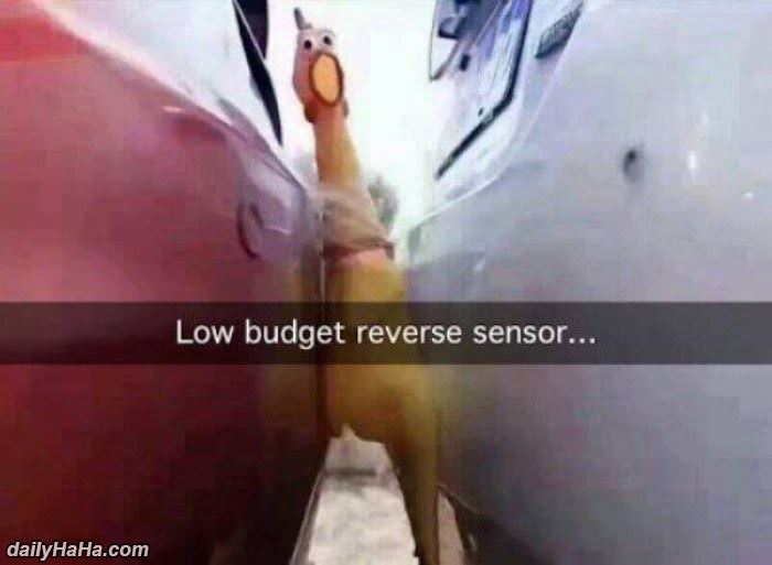 low budget reverse sensor funny picture