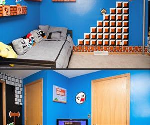mario themed room funny picture