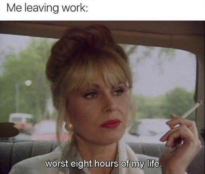 me leaving work