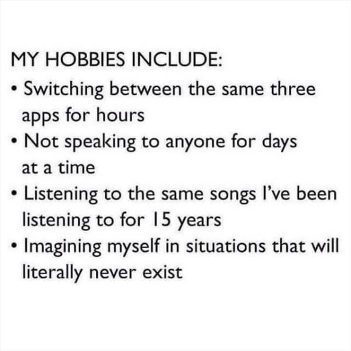 
my hobbies were