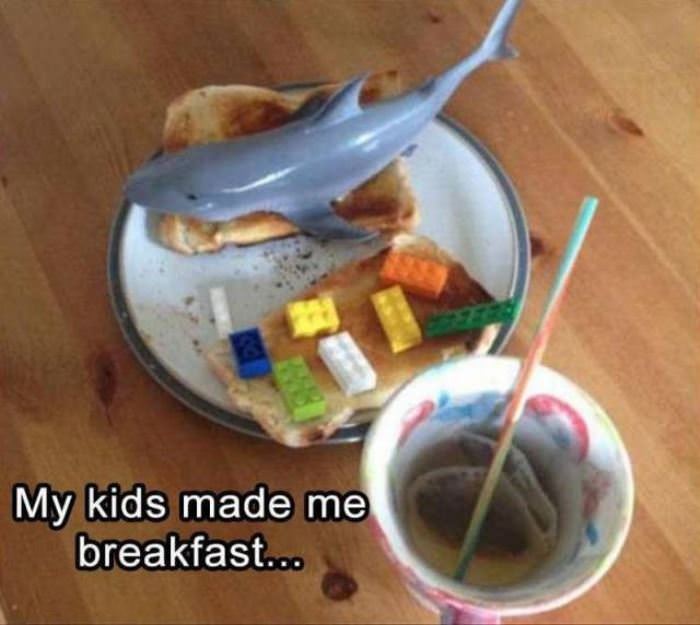 my kids made me breakfast funny picture