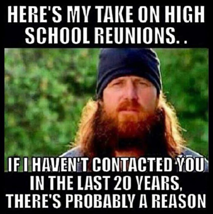 my take on high school reunions funny picture