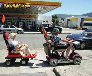 Old people towing