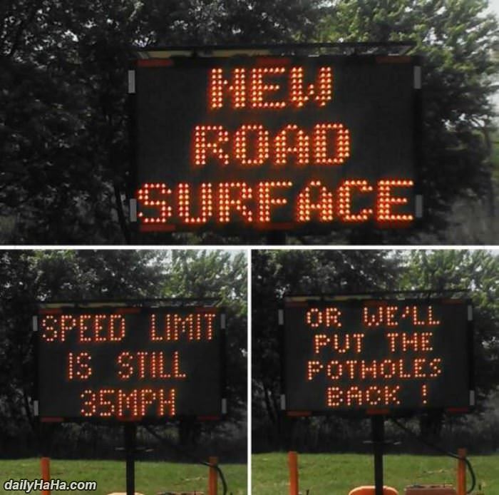 new road surface funny picture