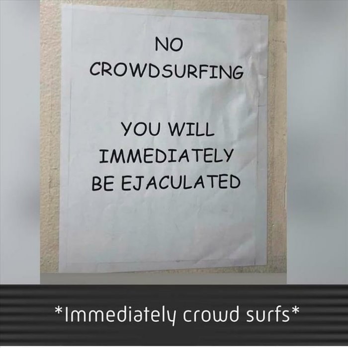 no crowd surfing